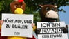 Die Tierschutzorganisation Peta hat für Dienstagnachmittag Proteste in Magdeburg angekündigt, bei denen unter anderem Tierschreie aus Lautsprechern auf das Leid der Tiere aufmerksam machen sollen. Symbolbild: