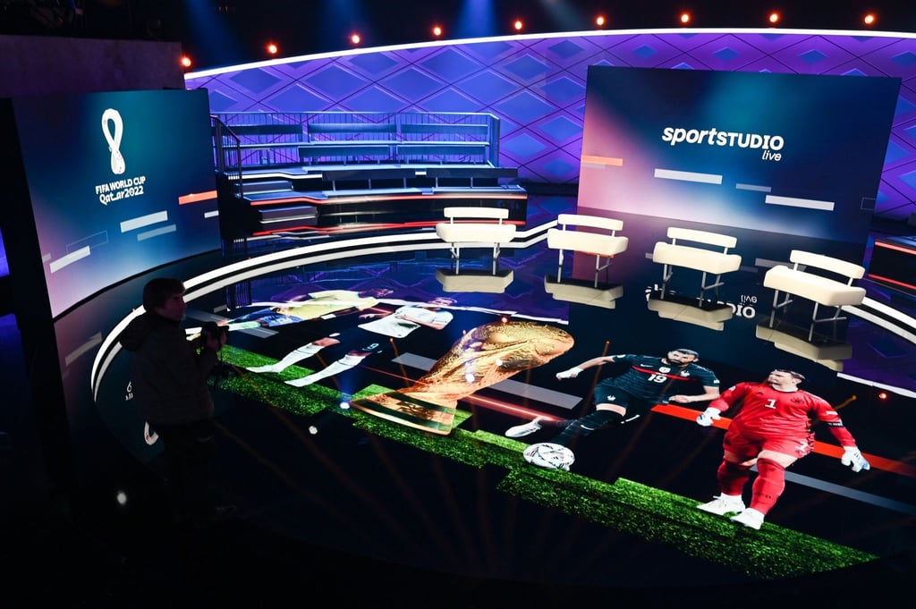 Das gemeinsame ARD-ZDF-WM-Studio für die Fußball-Weltmeisterschaft in Katar.