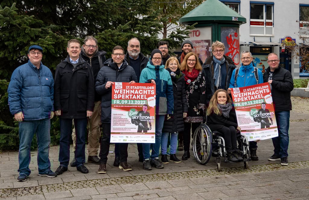Das Organisationsteam für das Weihnachtsspektakel in Magdeburg-Stadtfeld.