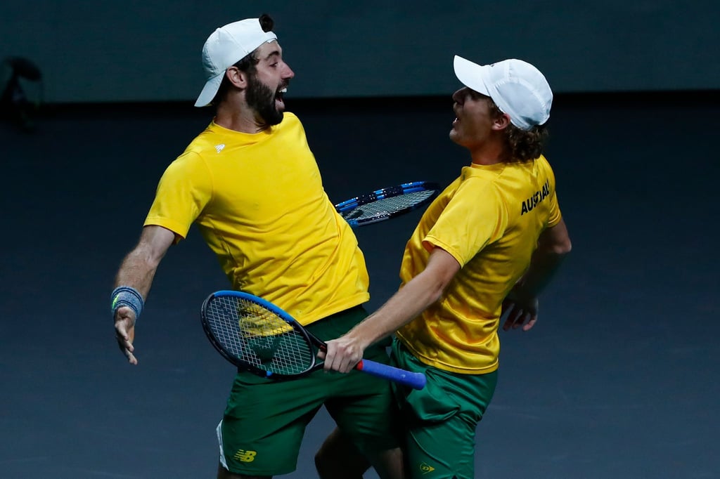 Jordan Thomson (l) und Max Purcell holten den entscheidenden Punkt für Australien.