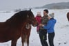 Kevin Rüdiger ist oft mit seiner Freundin Hedy und der kleinen Naomy bei den Pferden auf der Koppel. 