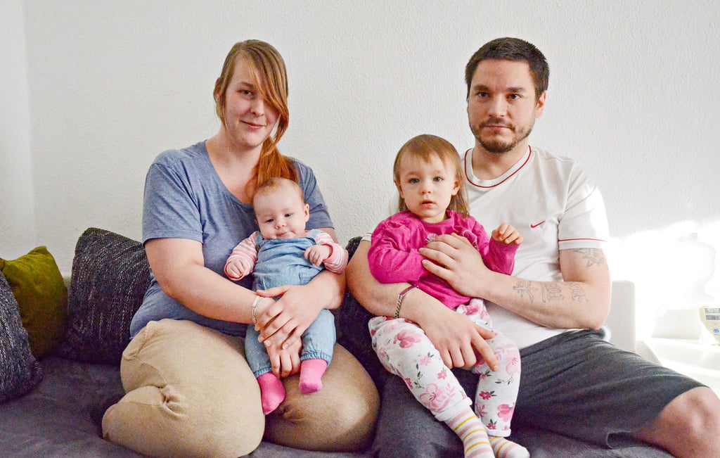 Janine Ohme und ihr Freund David March haben zwei gemeinsame Töchter. Pia Sophie (unten links) ist drei Monate alt, Talija wird im Februar zwei Jahre alt.