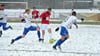 Saxonia Tangermünde, in dieser Szene mit Pascal Lemke,  spielte am vorletzten Spieltag auf Schneeboden 1:1 gegen den VfB Sangerhausen. Am morgigen Sonnabend  ist die Partie bei Preussen Magdeburg angesetzt.