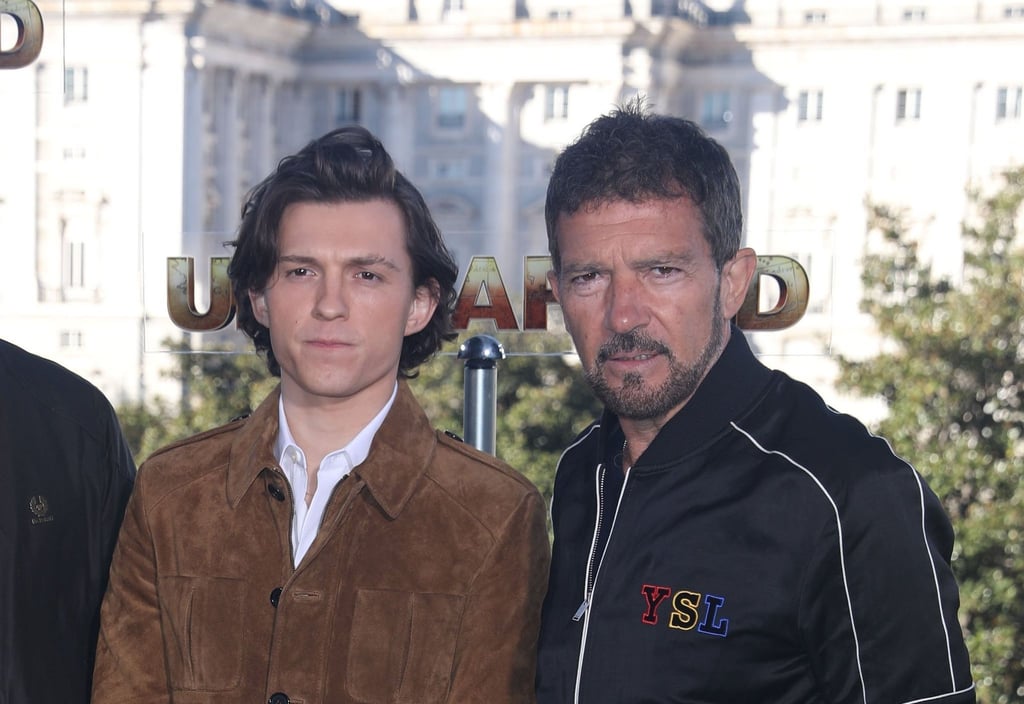 Tom Holland und Antonio Banderas Photocall für den Film "Uncharted".