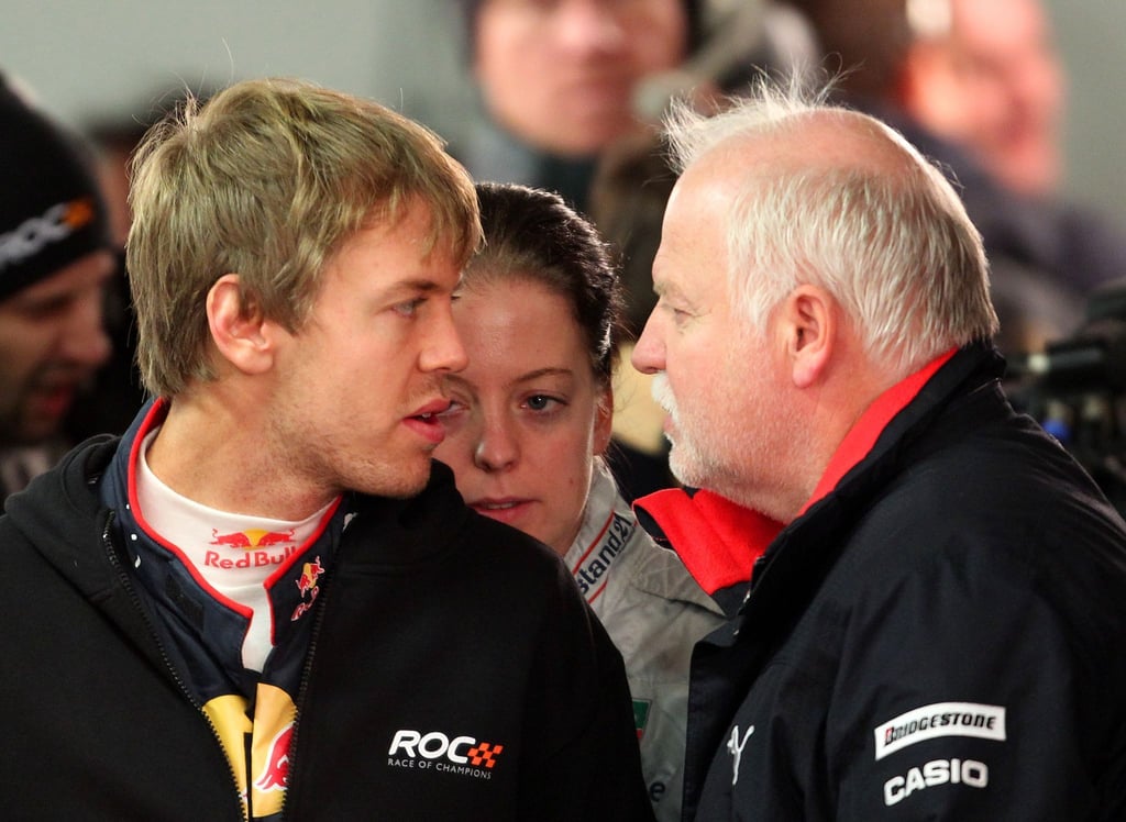 Sebastian Vettel (l) im Jahr 2010 mit seinem Vater Norbert.