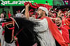 Jede WM ist auch immer ein Fest für die Fans: Anhänger von Marokko machen Stimmung.