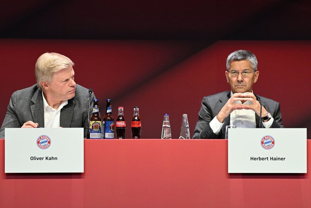 Bayern-Führungsduo: Vorstandsboss Oliver Kahn, (l) und Vereinspräsident Herbert Hainer.