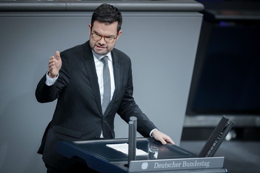Justizminister Marco Buschmann (FDP) bei einer Rede im Bundestag.