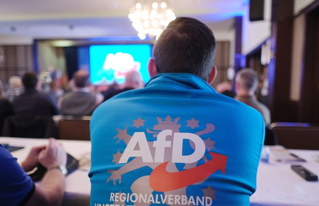 Ein Delegierter der AfD-Thüringen während eines Landesparteitags.