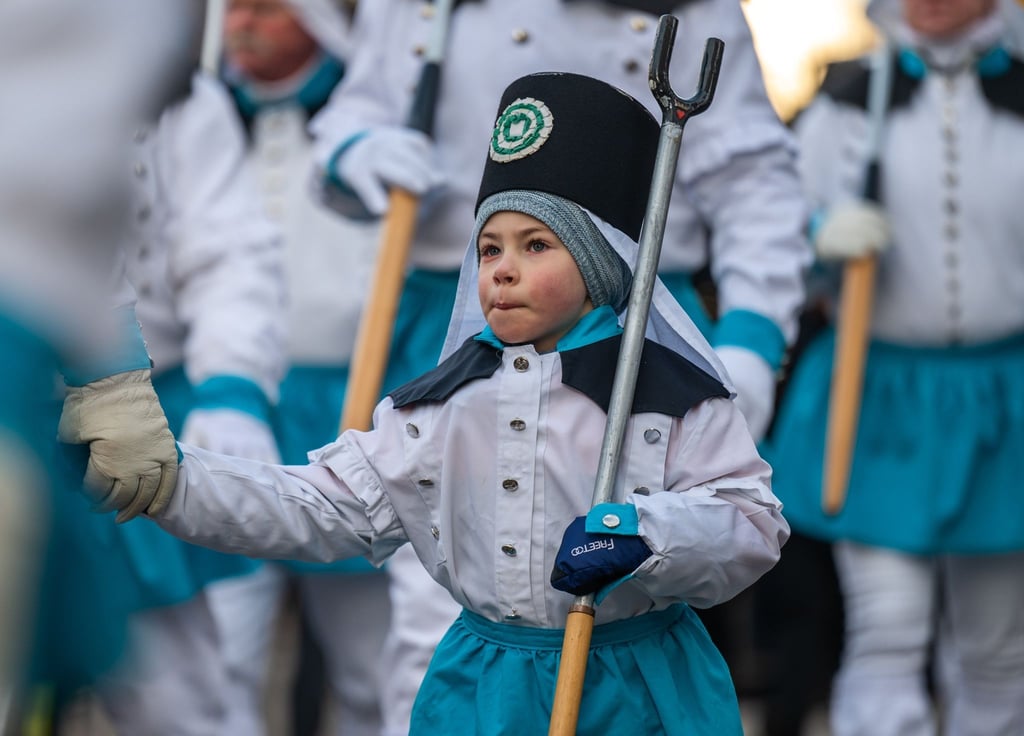 Mitglied der Knappschaft Blaufarbenwerk Zschopenthal bei der großen Bergparade in Annaberg-Buchholz.