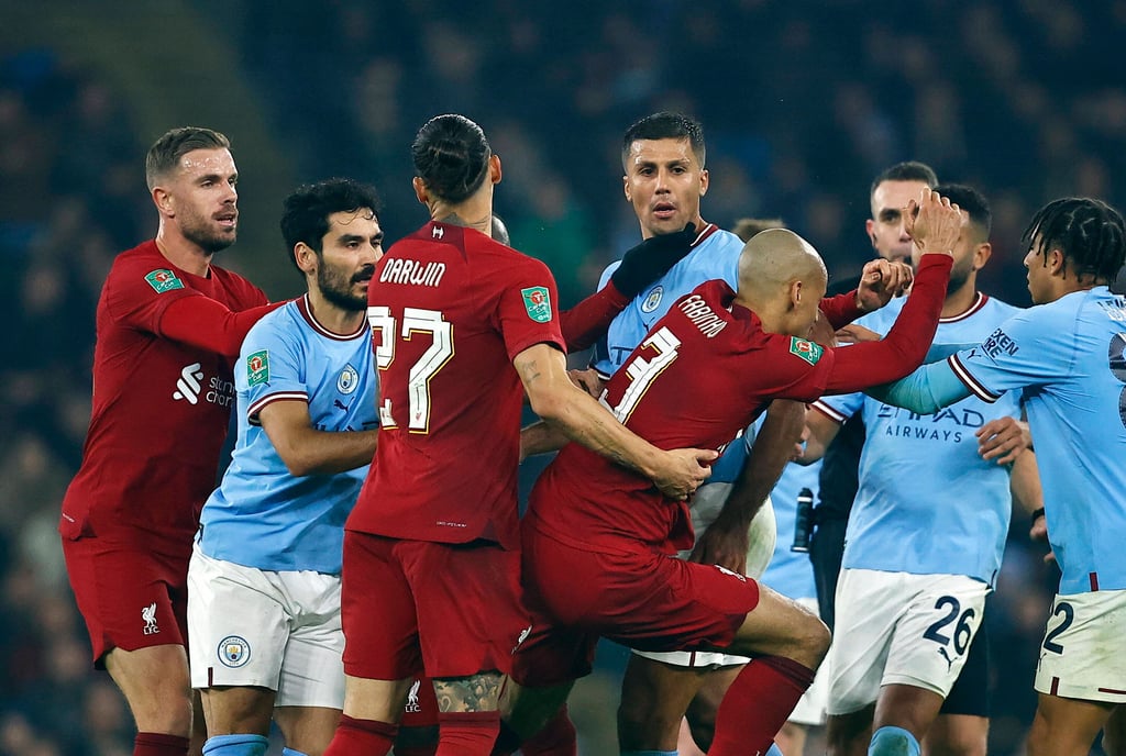 Ging heiß her beim League-Cup-Duell zwischen RB-Gegner Man City und dem FC Liverpool