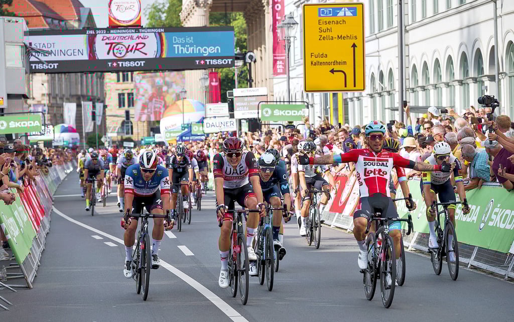 Deutschland Tour 2022 in Meiningen (Thüringen): Solch ein Bild könnte es 2023 auch in Stendal zu sehen geben.