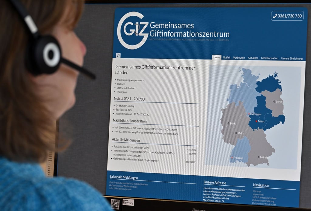 Mitarbeiterin im Giftinformationszentrum in Erfurt.