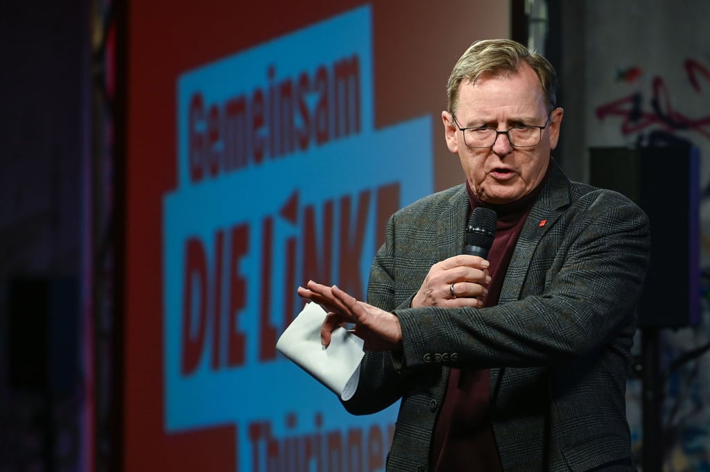 Thüringens Ministerpräsident Bodo Ramelow spricht.