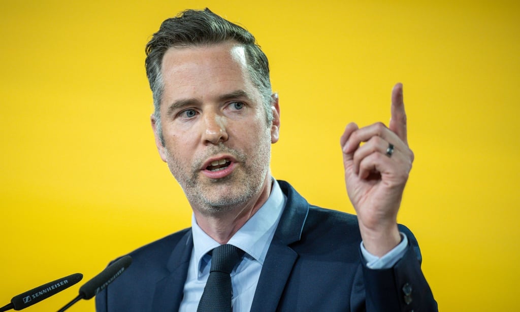 Christian Dürr, FDP-Fraktionschef, spricht beim FDP-Bundesparteitag.