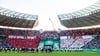 Pokal-Choreo von RB Leipzig im Berliner Olympiastadion.