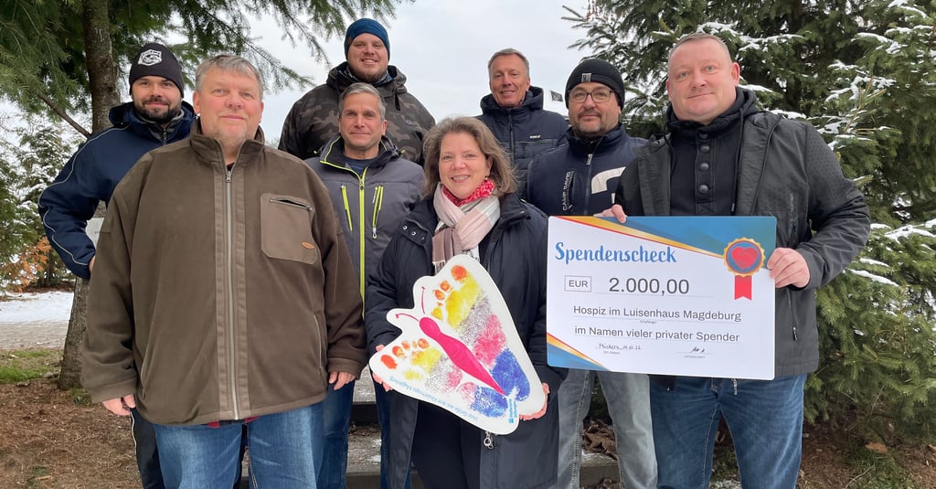 Torsten Pinkes, Michael Otte, Torsten Schulz, Karsten Krüger, Hanna Klingenberg, Ulf Busse, Mario Müller und Sven Ortloff konnten dem Kinderhospiz in magdeburg helfen.