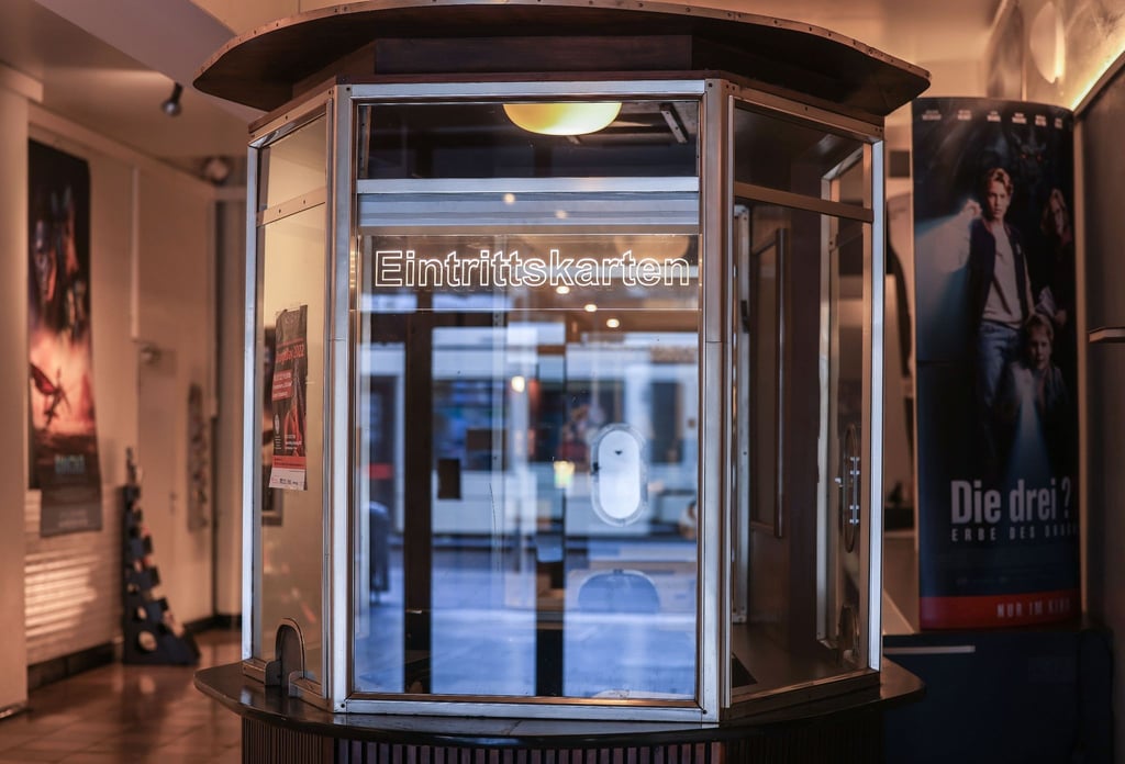 Ein Kino-Kassenhäuschen in Gelsenkirchen.