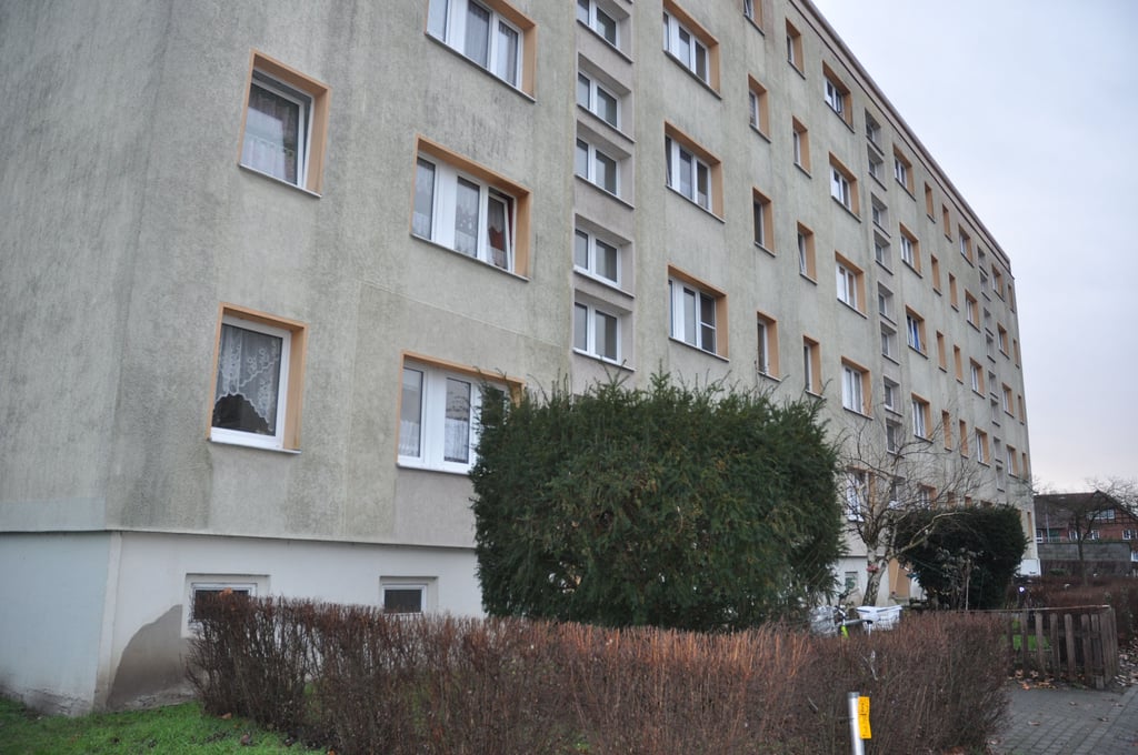 Der Block im Wohngebiet Schlüsselkorb an der Straße der Republik 10-14 ist 2023 das Großprojekt der Wobau.
