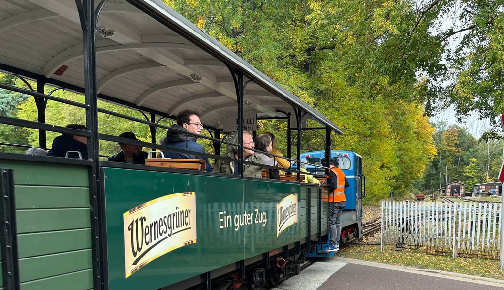 Die Museumsbahn ist am Neujahrstag in Magdeburgerforth unterwegs.