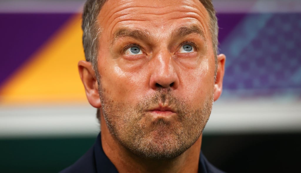 Bundestrainer Hansi Flick vor dem Anpfiff zum WM-Spiel gegen Costa Rica.