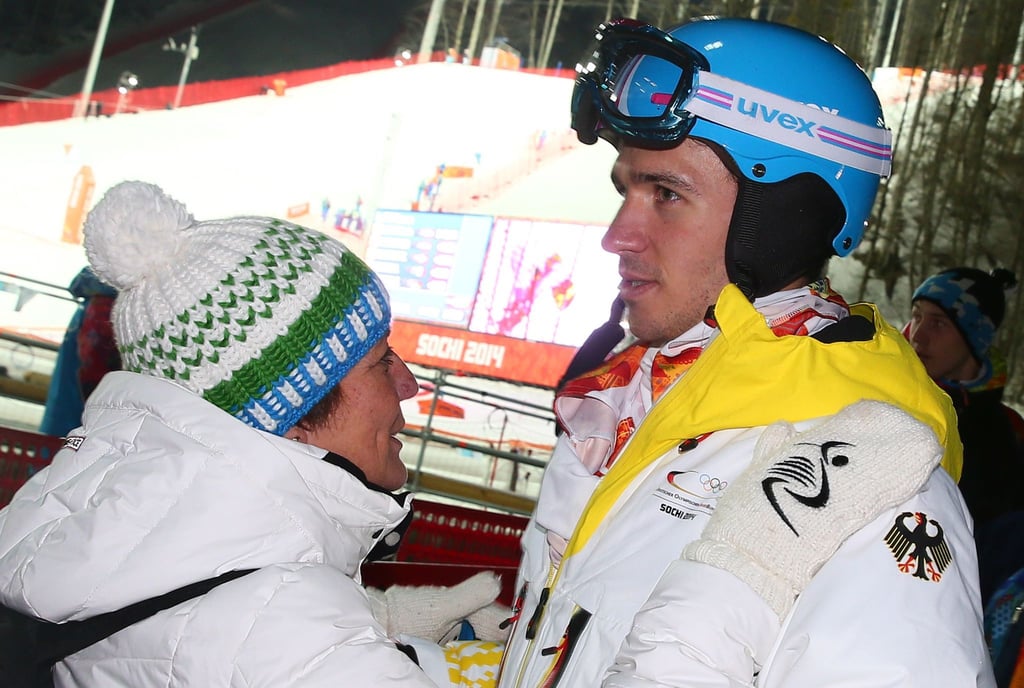 Rosi Mittermaier und ihr Sohn Felix Neureuther bei den Olympischen Winterspielen 2014 in Sotschi.