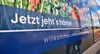 Der Werbeslogan des Landkreises Mansfeld-Südharz auf einer Regionalbahn von Abellio 