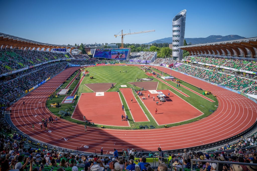 Das Stadion Hayward Field in Eugene im US-Bundesstaat Oregon.