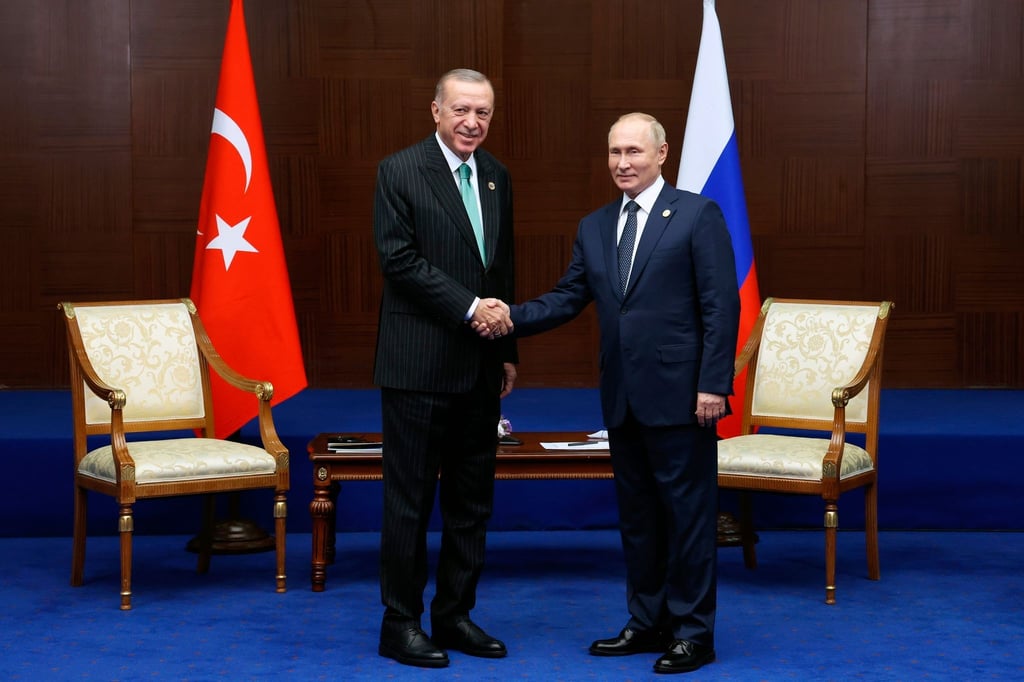 Handschlag: Der türkische Präsident Recep Tayyip Erdogan und sein russischer Amtskollege Wladimir Putin.
