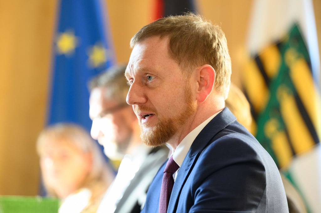 Michael Kretschmer (CDU), Ministerpräsident von Sachsen, spricht.