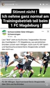 Kai Brünker macht auf seinem Instagram-Kanal klar, dass er weiter am Trainingsbetrieb beim 1. FC Magdeburg teilnimmt.