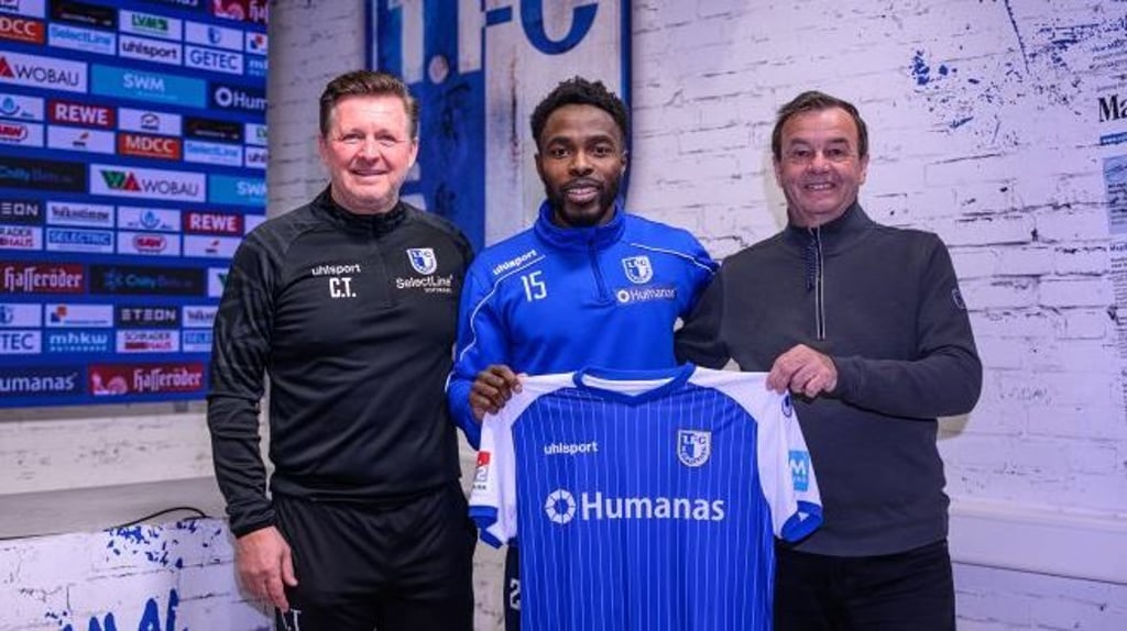 FCM-Cheftrainer Christian Titz, Daniel Heber und FCM-Sportchef Otmar Schork (v.l.n.r.).