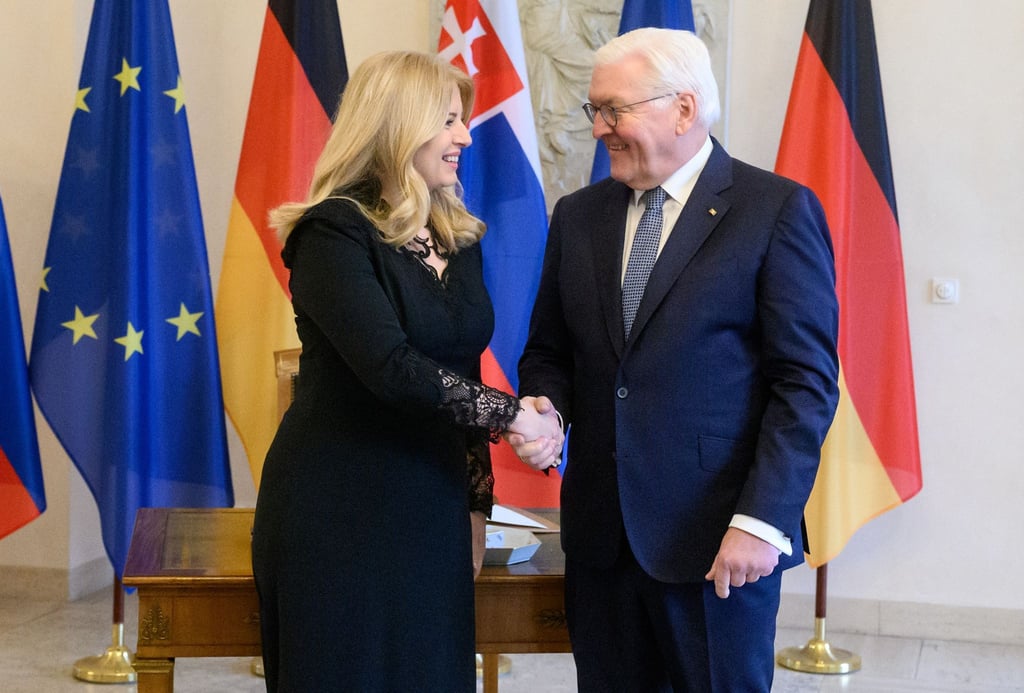 Zuzana Čaputová, Präsidentin der Slowakei, bei einem Besuch im Schloss Bellevue im Januar 2023.