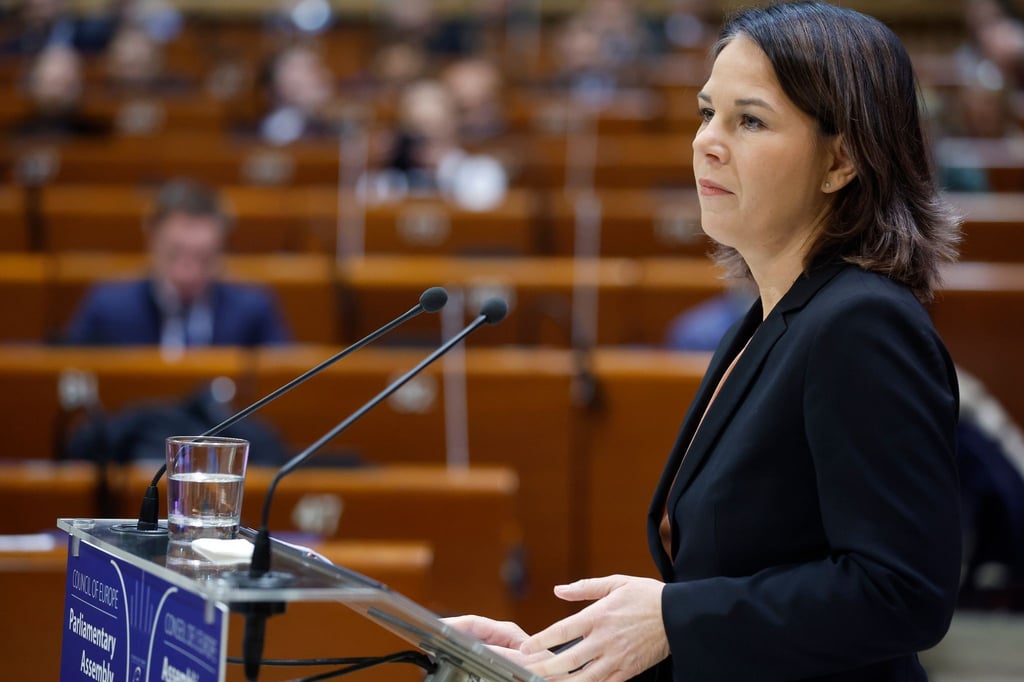 Bundesaußenministerin Annalena Baerbock vor der Parlamentarischen Versammlung des Europarates.
