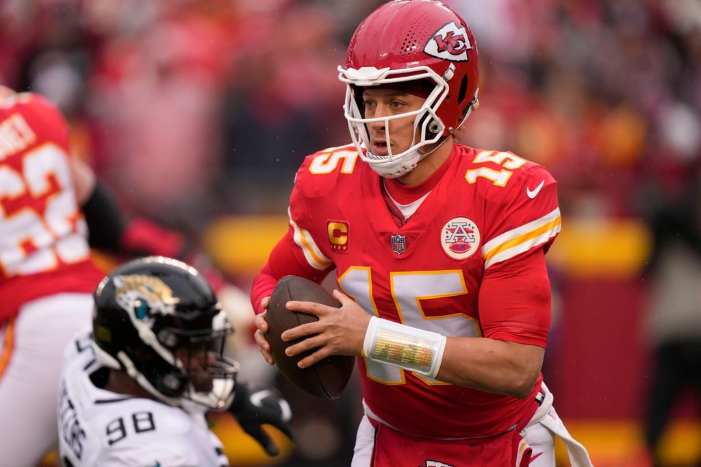 Patrick Mahomes, Quarterback der Kansas City Chiefs, in Aktion.