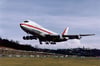 Start der ersten Boeing 747 auf dem Boeing Field in Seattle im Jahr 1969.