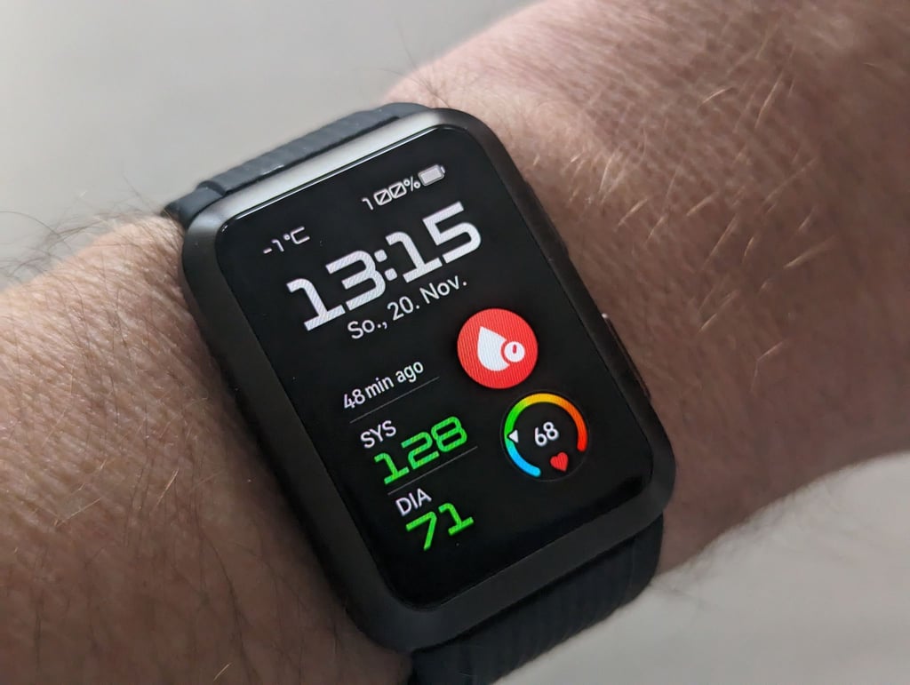 Gesundheitscockpit: Mit der Huawei Watch D hat man viele Vitalfunktionen im Blick.