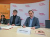 Unterzeichnung Kooperationsvereinbarung Stadt Dessau-Roßlau-Bundesmusikverband Chor & Orchester durch OB reck und Kasko Dolezalek (r)