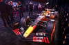 Der neue Formel-1-Rennwagen RB19 von Red Bull Racing wird während einer Veranstaltung enthüllt.
