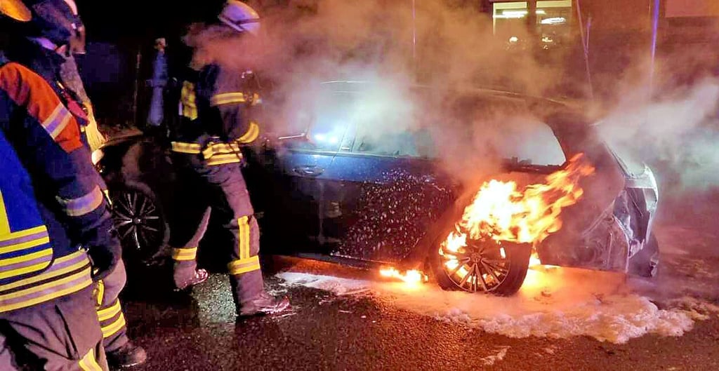 Die Autos im Bucher Weg in Wanzleben sind von unbekannten Tätern jeweils vom Heck her in Brand gesetzt worden.