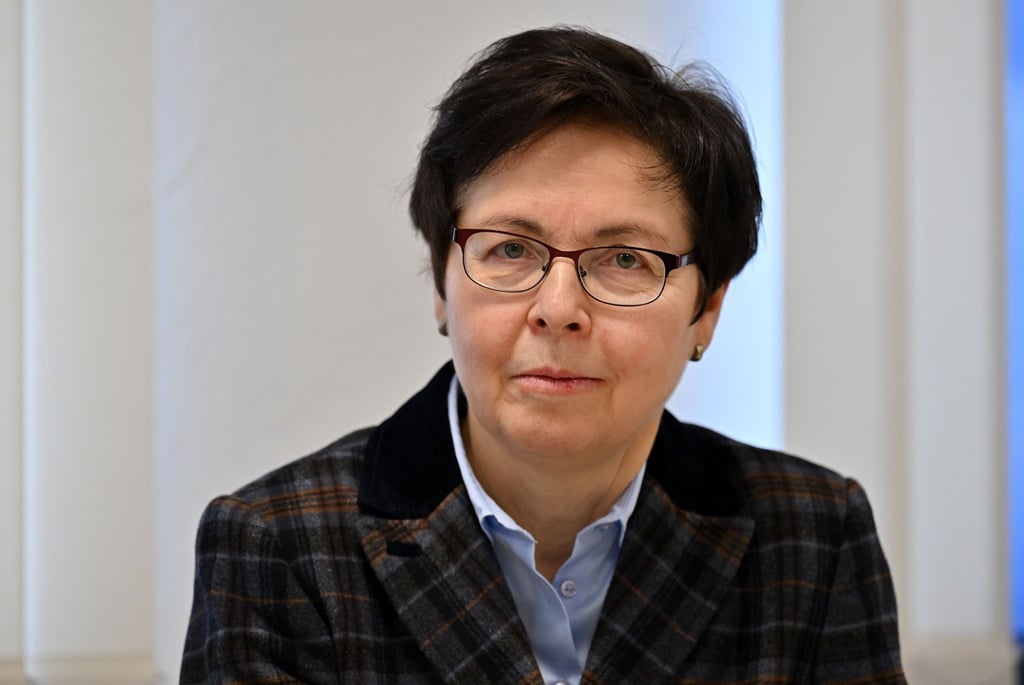 Heike Taubert, Finanzministerin von Thüringen, während eines Pressegesprächs im Finanzamt Erfurt.