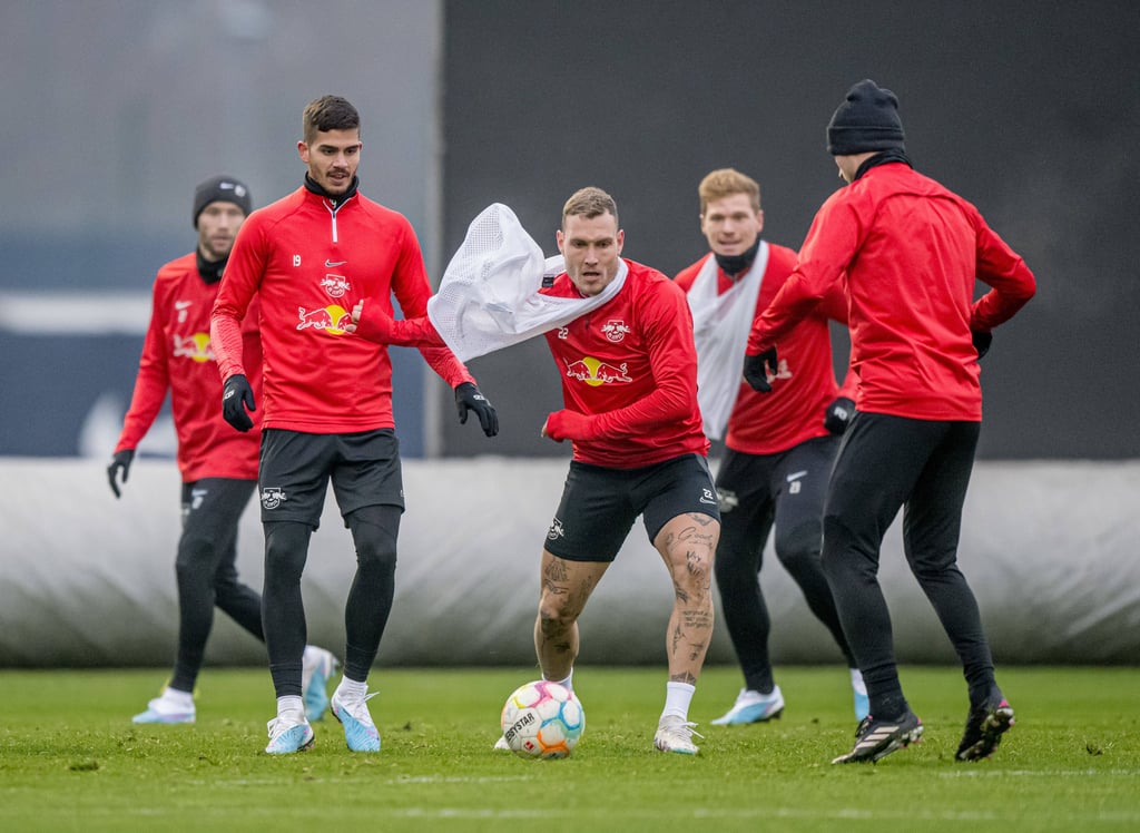 Spieler von RB Leipzig beim Training.