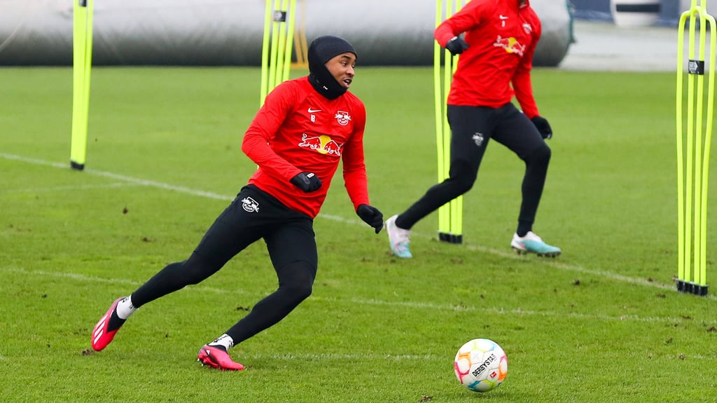 Spritzig und wendig: Christopher Nkunku beim ersten Training mit dem Team.