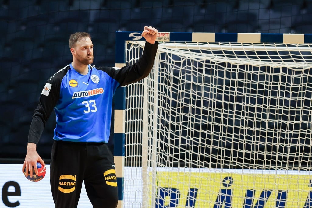 Deutschlands Torhüter Andreas Wolff jubelt beim WM-Spiel gegen Ägypten.