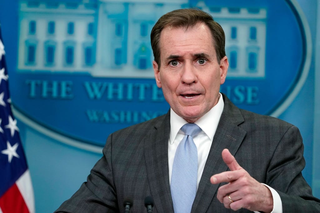 Sicherheitsratssprecher John Kirby am Freitag beim Briefing im Weißen Haus.