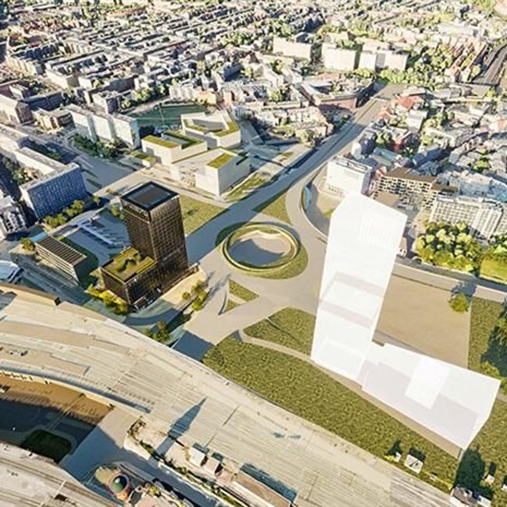 So stellte sich die Stadt im Bewerbungsprozess das neue Zukunftszentrum Deutsche Einheit am Riebeckplatz in Halle vor.