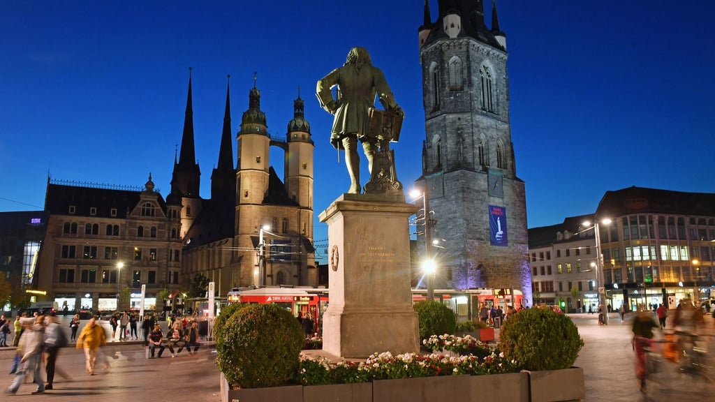 Blick auf den Marktplatz von Halle/Saale.