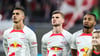 RB Leipzigs Sturmtrio Andre Silva, Timo Werner und Christopher Nkunku (v.l.)