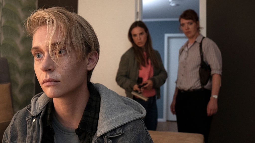 Was hat Daniel (Jonathan Perleth, l) für ein Geheimnis vor den Kommissarinnen Katrin König (Anneke Kim Sarnau, M.) und Melly Böwe (Lina Beckmann, r.)?