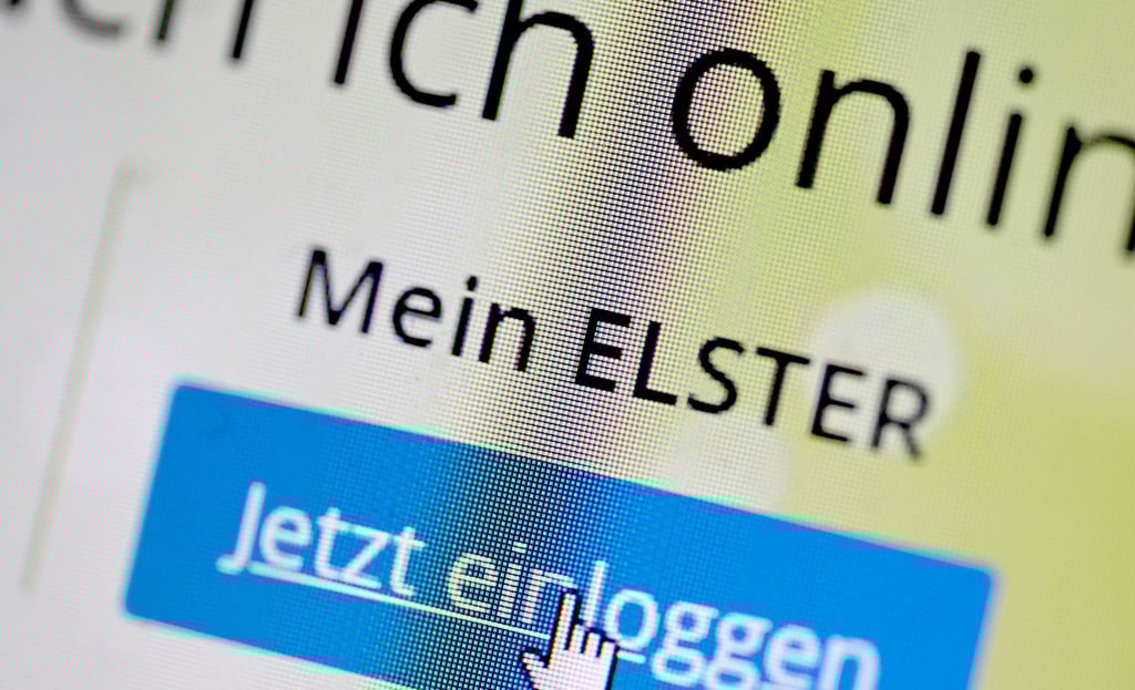Der Login-Screen des Steuerportals Elster.